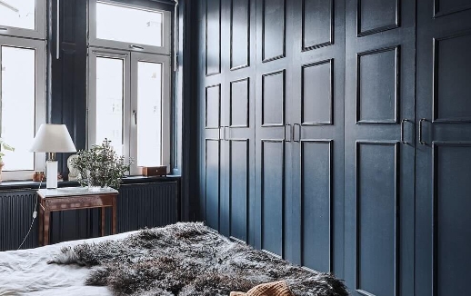 scandinavian blue bedroom