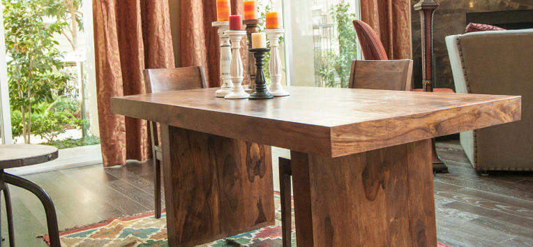 solid wood dining table