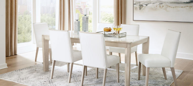 white dining table