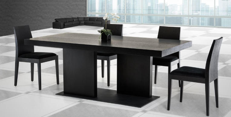 black dining table