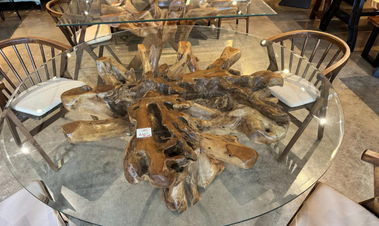 glass top dining table