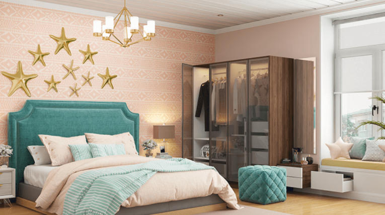 beach themed small bedroom