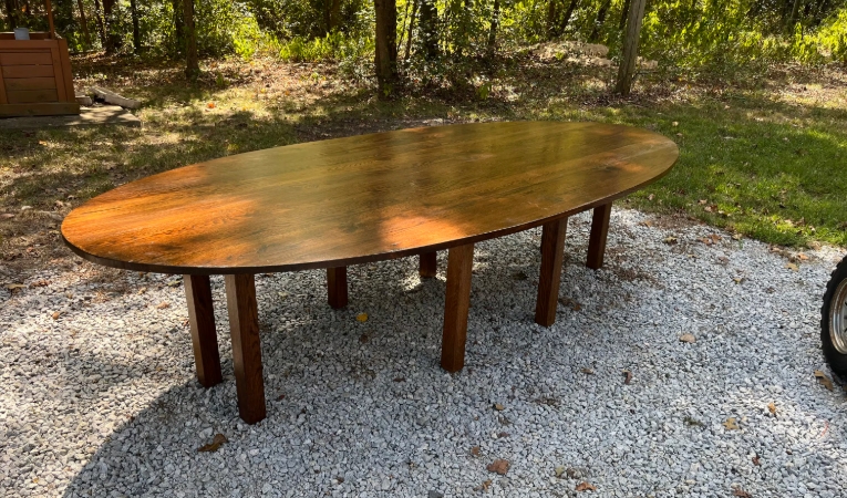 oval wood dining table