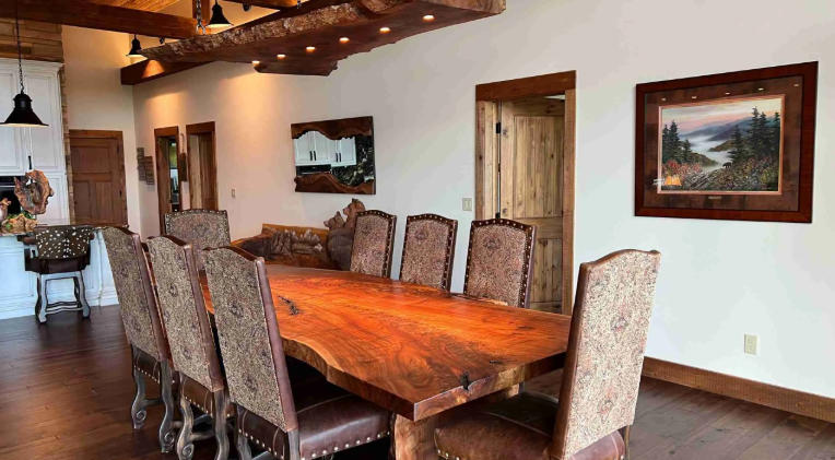 natural wood dining table