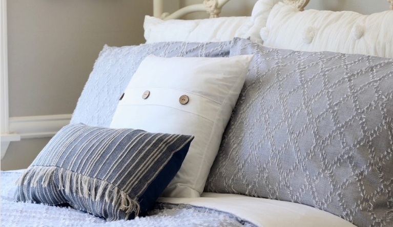 grey coastal bedroom