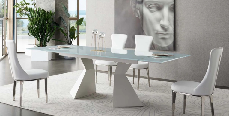 white extendable dining table