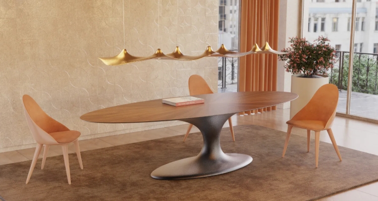 modern oval dining table