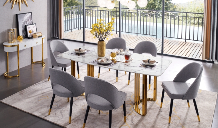 gold dining table