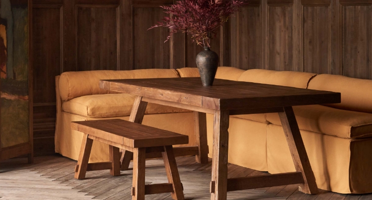 dining table and bench set