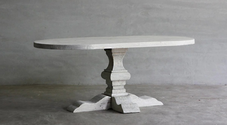 oval pedestal dining table