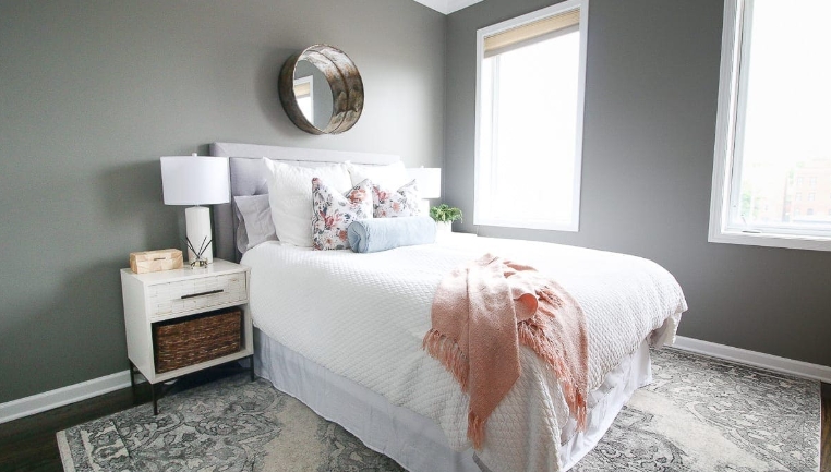 gray coastal bedroom