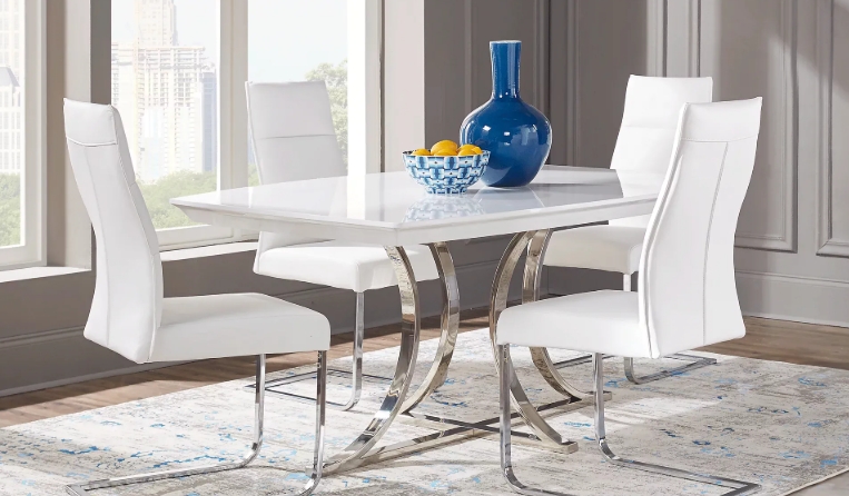 glass dining table and chairs