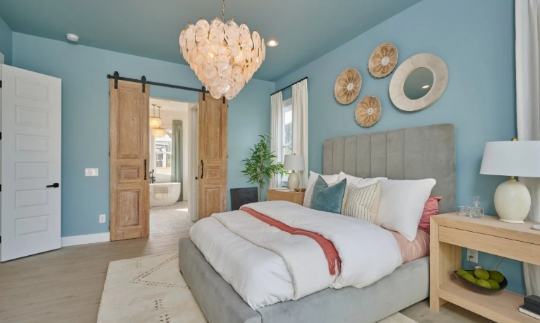 coastal bedroom dark furniture