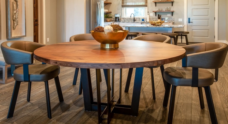 round walnut dining table