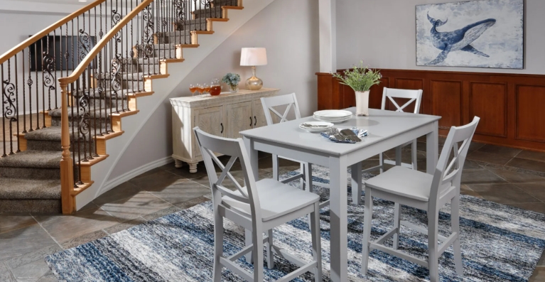 white dining table and chairs