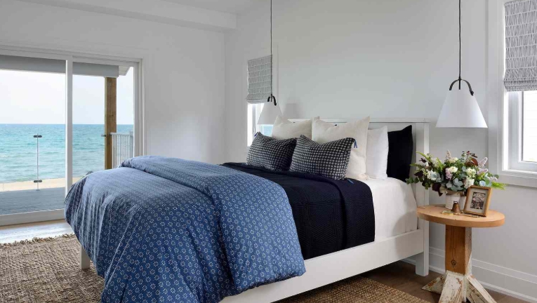 coastal cottage master bedroom