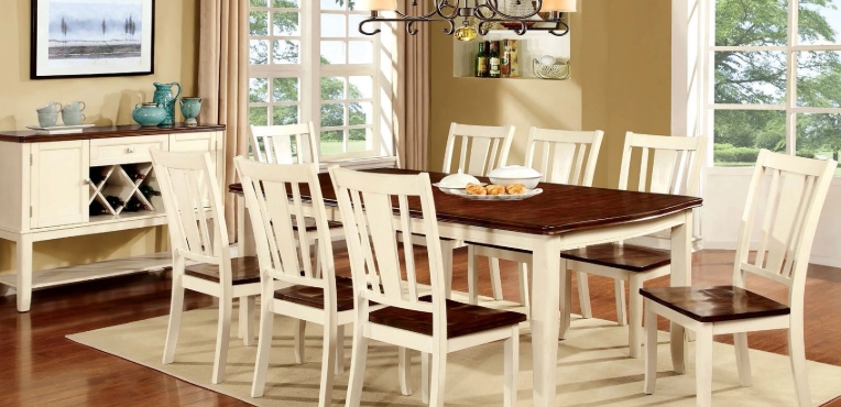 white dining table set