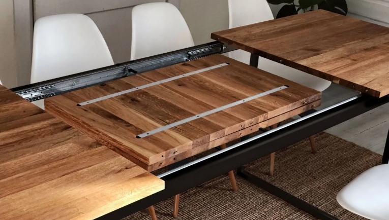solid wood extendable dining table