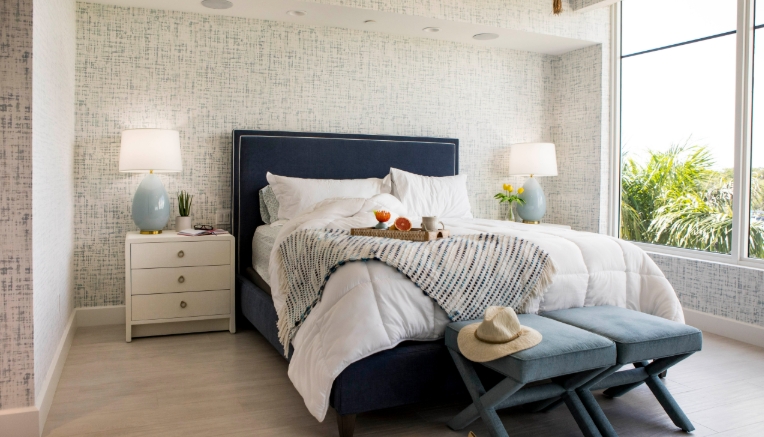 coastal style master bedroom