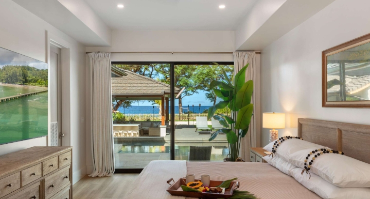 luxury beach house bedroom