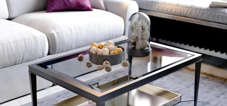 Chic Coffee Table Decor with Metallic Accents