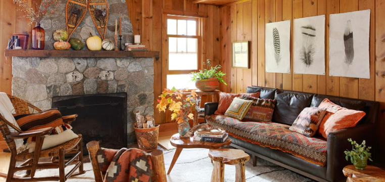 Cozy Rustic Cabin Living Room Color Themes
