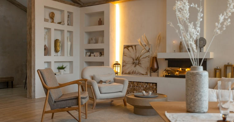 How to Style a Warm Cozy Living Room with Natural Colors