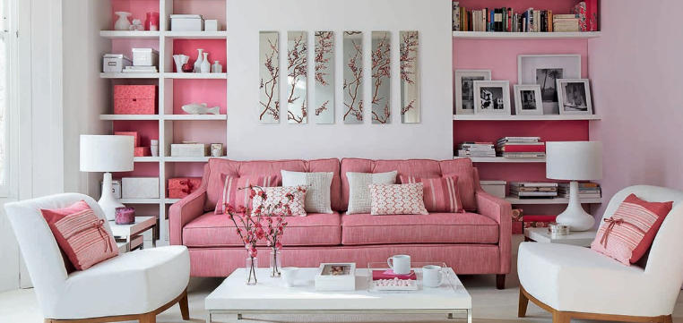 Warm Blush Pink Living Room Inspiration
