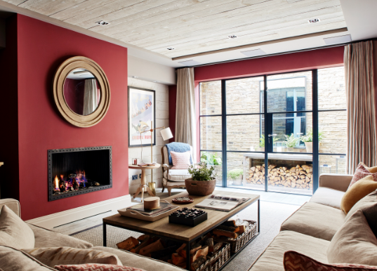 Cozy Red and Brown Living Room Color Inspiration