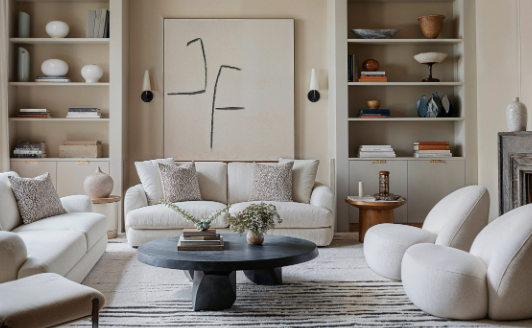 Warm Monochrome Living Room Palette Ideas