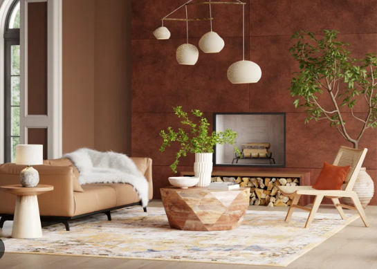 Warm Spiced-Tone Living Room Design Ideas