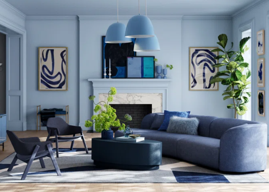 Monochrome color palettes for small living rooms