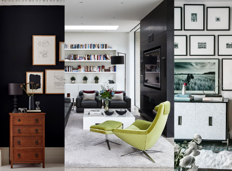Black and white color ideas for small living rooms