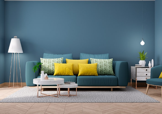 Blue color schemes for small living rooms