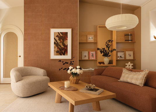 Low contrast color palettes for small living rooms