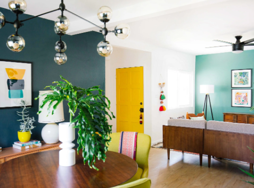 Retro color schemes for small living rooms