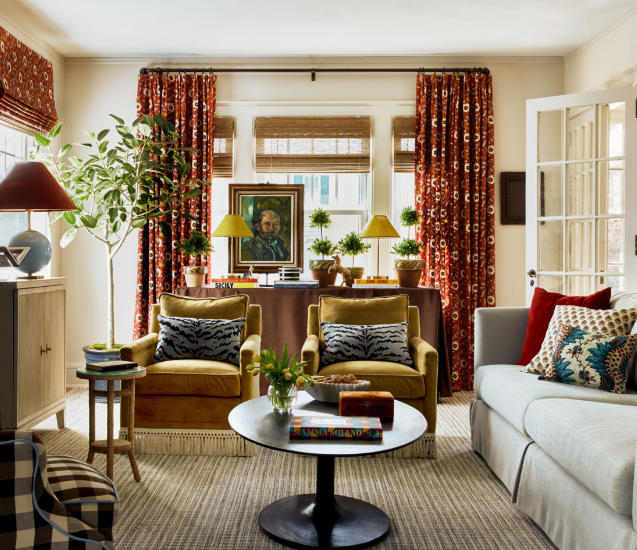 Decor color layering for small living rooms